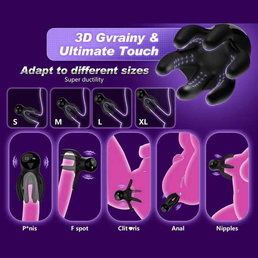 Masturbador Masculino Pulpo Copa De Avión Pene Masculino Vibrador Ejercitador Glande Masajeador Estimulador Placer Juguete Jugue