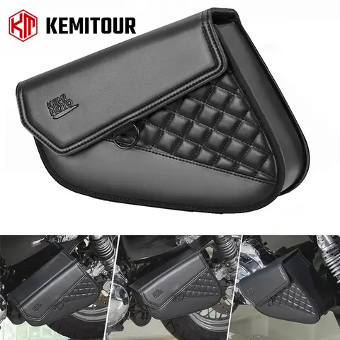 Borsa laterale per forcellone per moto Borsa per attrezzi laterale Borsa per braccio oscillante in pelle sintetica impermeabile per Kit Sportster Iron 883 Street 750
