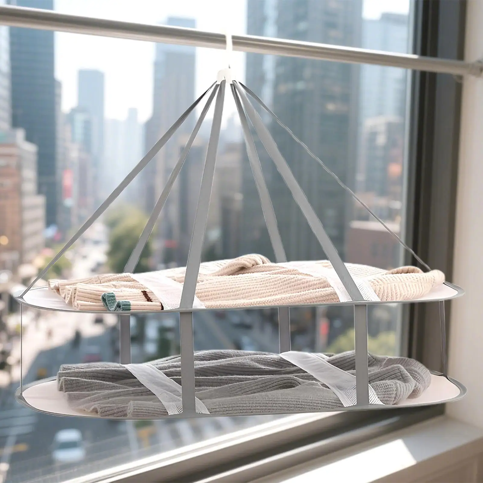 2/3 layers Folding Clothes Drying Rack Flat Foldable Clothes Drying Rack Mesh Large Dry Hanger Clothes drying net for Clothing
