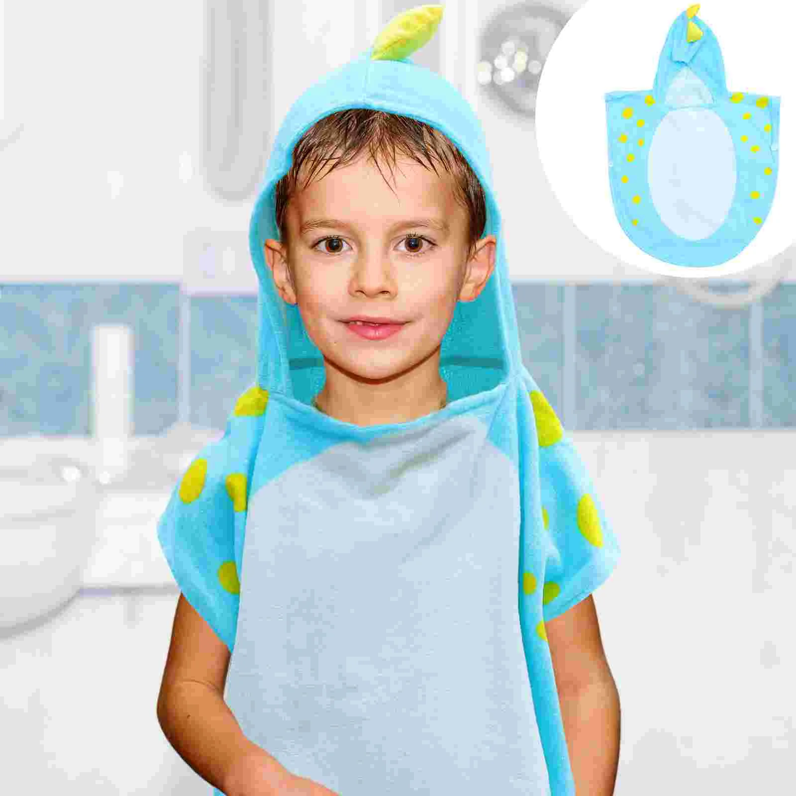 

Children's Bath Towel Cape Kids Wearable Blanket Dinosaur Hooded Infant Towels Bathing Cartoon Shower