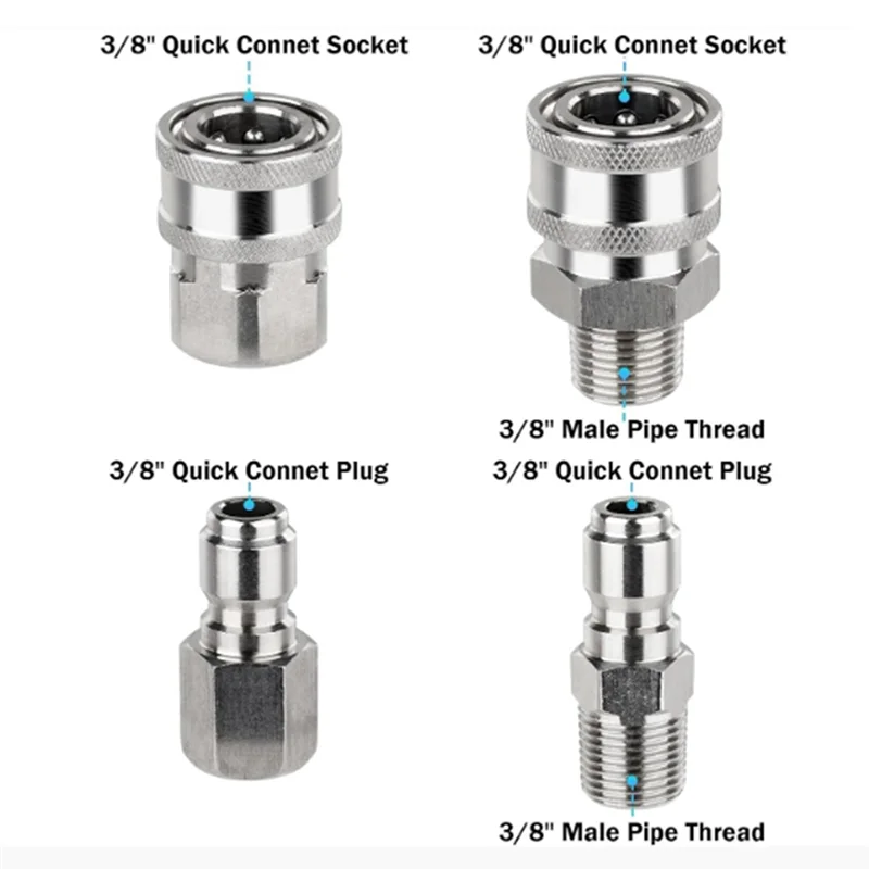 

G6-адаптер для машины высокого давления для мойки высокого давления, комплект переходников с резьбой из нержавеющей стали NPT 3/8 дюйма