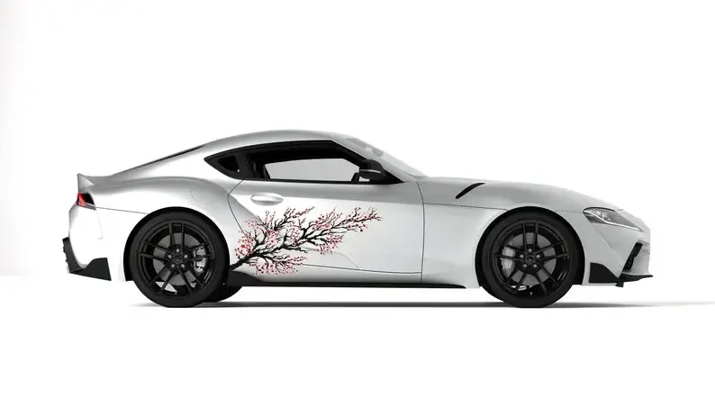 Car Decal, Sakura Branch, Side Cars Decal, Car-Stickers, Car-Livery