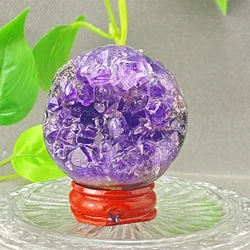 Elegant Natural Amethyst Crystal Cave Opening Smiling Brazilian Mineral Specimen High-Quality Home Decoration Gift Ornament+Base