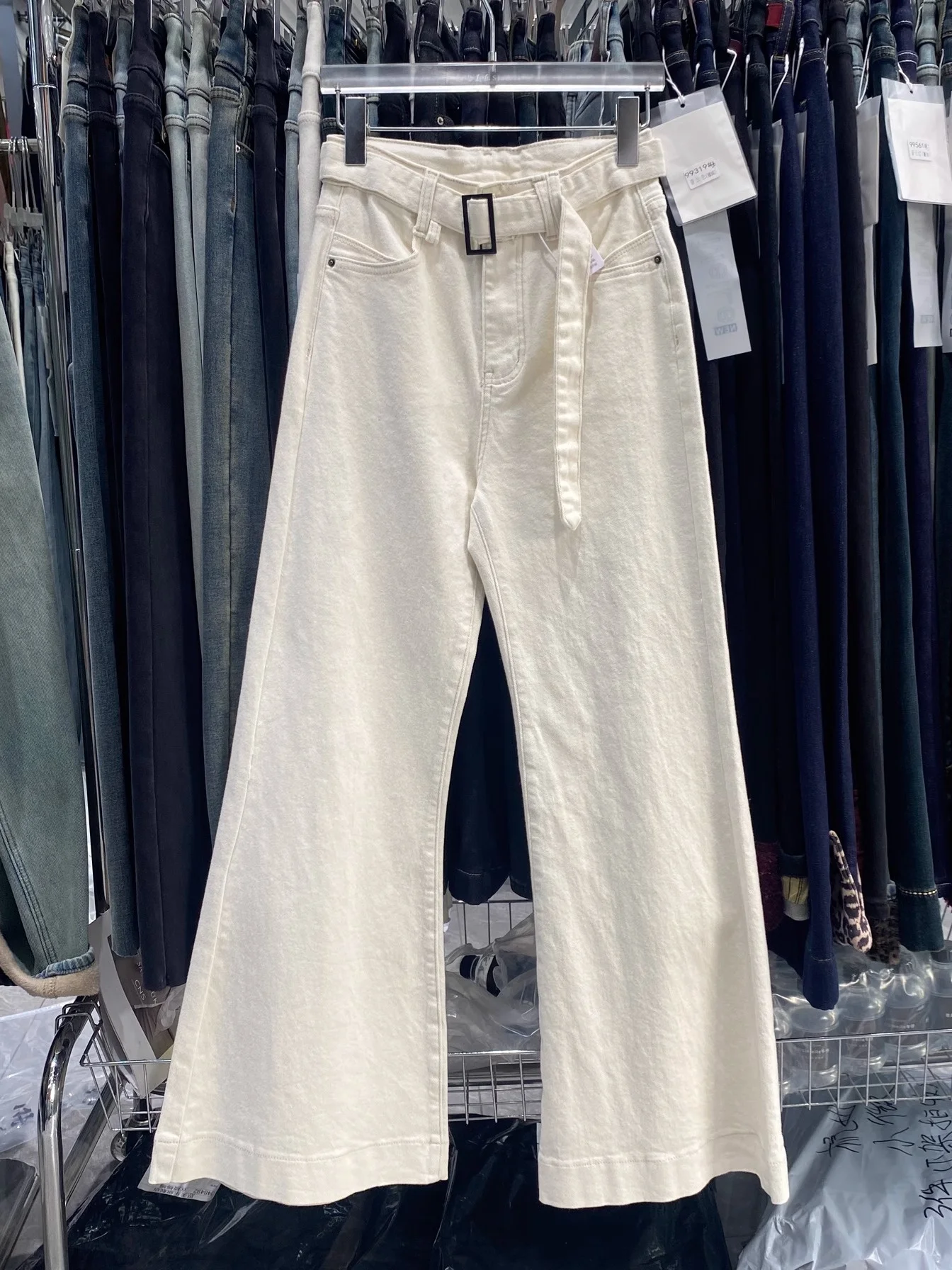 

Versatile High Waist Bell Bottom Jeans Women's Spring New Style Retro Stretch Slimming Long Pants Casual Commute Wide Leg Jeans