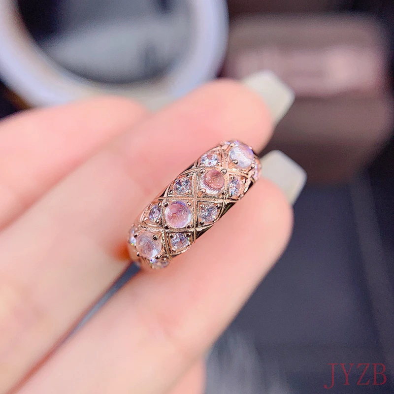 

Обручальное кольцо из чистого натурального лунного камня, 5 мм * 7 мм, роскошное серебряное кольцо, серебро 925 пробы, ювелирные изделия для девушки