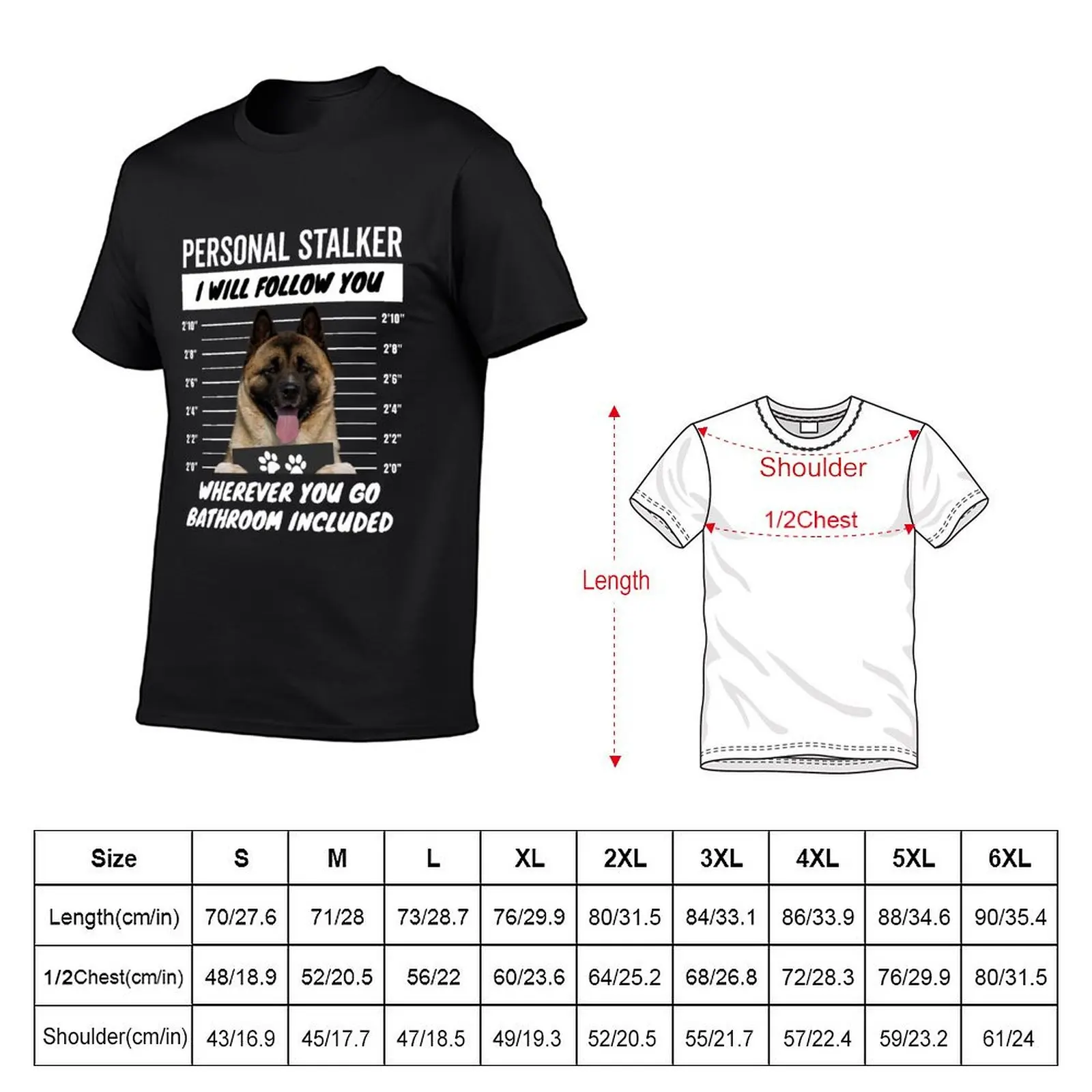 Personal Stalker Dog – Fawn American Akita T-Shirt sublime sweat mens graphic t-shirts hip hop