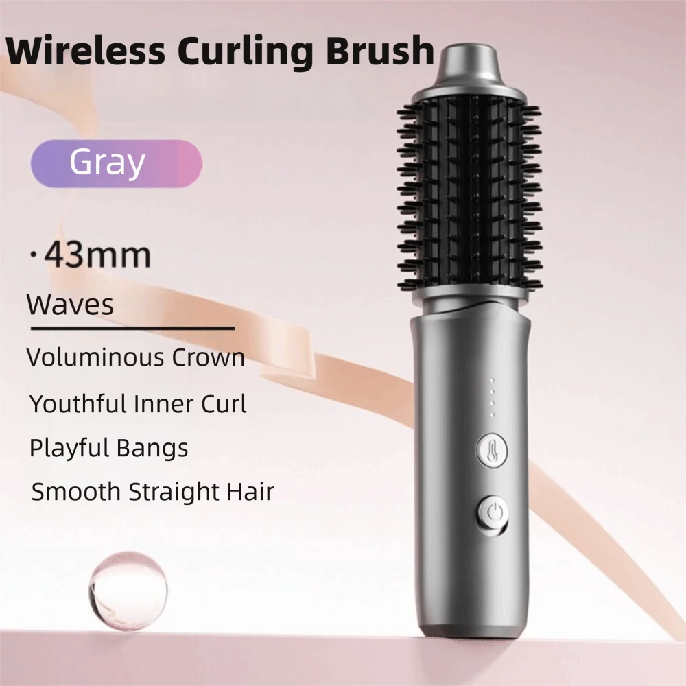 Cordless Electric Hair Curler Negative Ion Quickly Heating Portable Straightening Comb 4 Heat Levels Even Heat Distribution