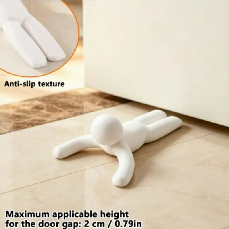 3D Printed Funny Little Man Door Stopper Cute Human Shape Door Wedge Non-Slip Heavy Duty Windproof Easy Install Home Decor Gift