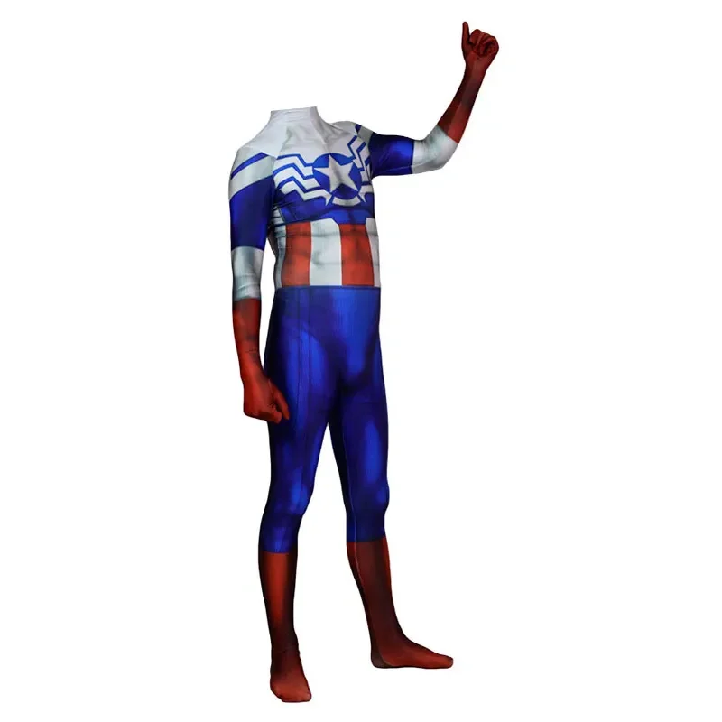 Costume de cosplay de capitaine pour adultes et enfants, costume de batterie Zentai, combinaisons de héros souriants, fête d'Halloween, femmes et filles