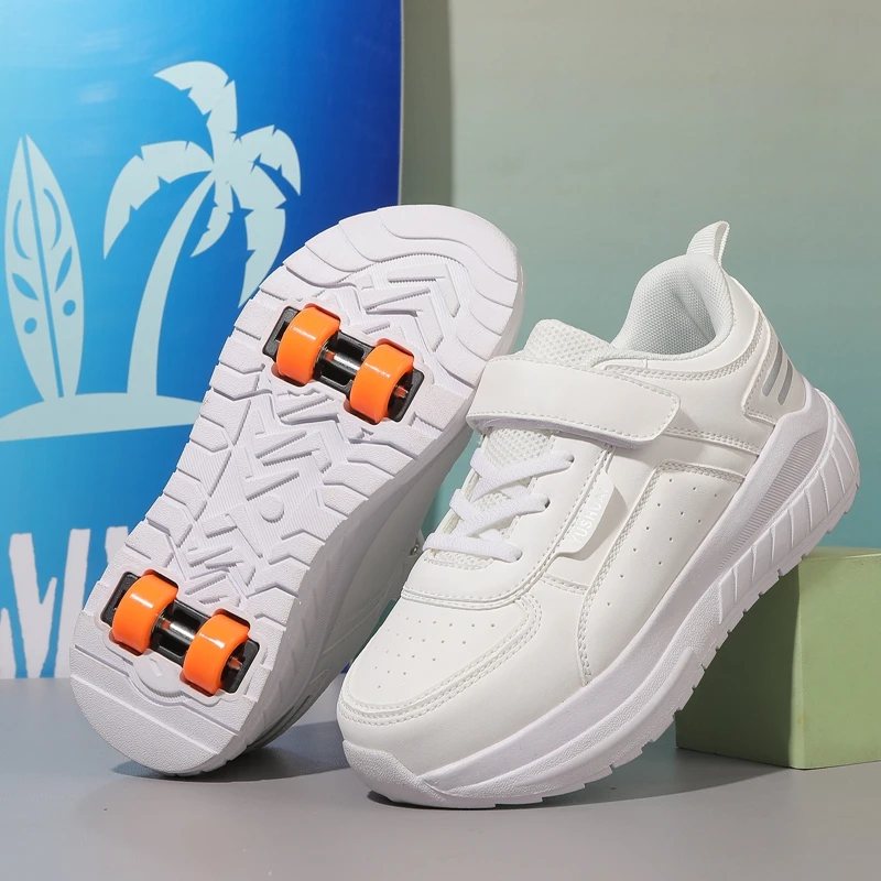 Children Roller Shoes Casual Parkour Gift High Quality Pulleys Running Urban Boys Girls Deformation With 4 Wheels Skate Shoes