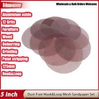 10Pcs 5inch 125mm Mesh Sanding Discs Hook&Loop Abrasive Dust Free Disc Anti-Blocking Sharp Grinding Sandpaper for Wood Furniture
