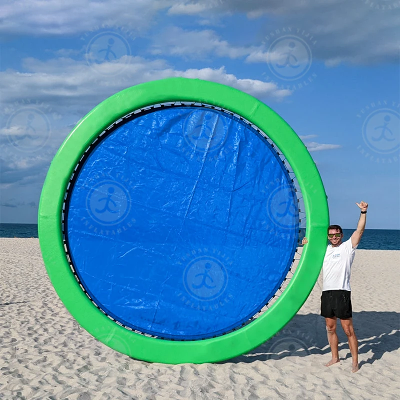 Green Color Inflatable Floating Dock  Water Hammock Pool Float for Family Summer Water Fun  8Ft