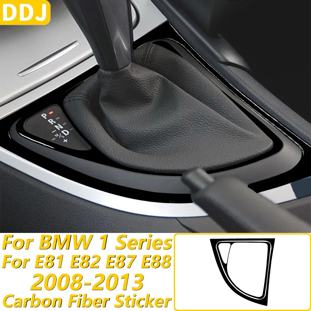 For BMW 1 Series E81 E82 E87 E88 2008-2013 Piano Black Automatic Gear Shift Frame Panel Cover Car Accessories Decoration Sticker