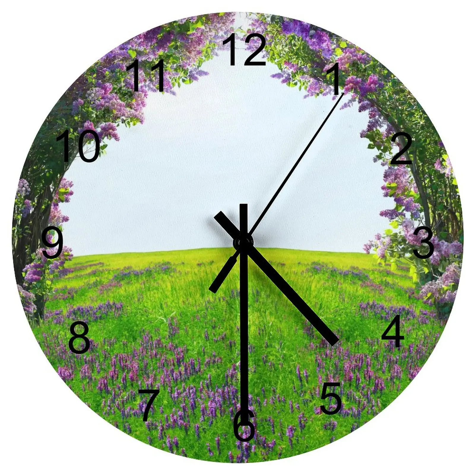 

Garage Wall Clock Radiant nature Clocks 12 inch Mute Wooden Round Durable Energy Efficient Nordic