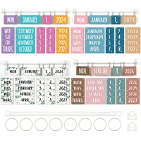 Juego de calendario con tapa colorido con soporte, 54 tarjetas de fecha, tablón de anuncios para aula, calendario ajustable para decoración del hogar y el aula Su