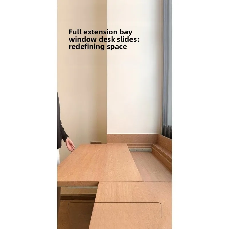 Pull-out book desktop slide, bay window extension telescopic track, sliding island guide rail hardware accessories