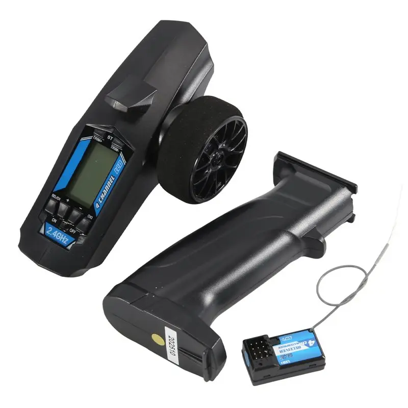 Excellent-Turbo Racing 2.4G 4CH Remote System Lcd Display Radio Transmitter Remote Control With Receiver For RC Car Auto Boat