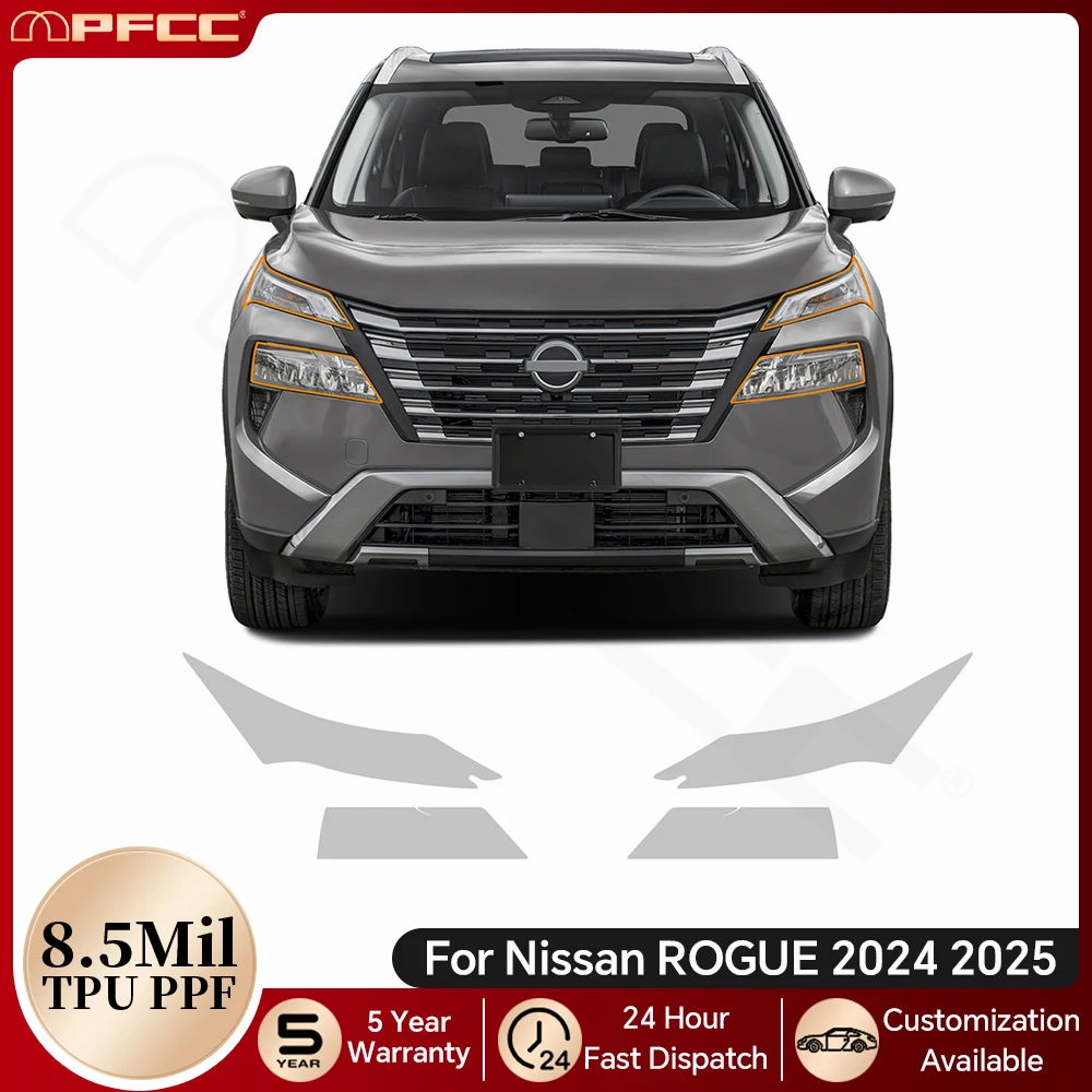

For Nissan ROGUE 2024 2025 Car Headlight Rearview Film B C Pillars TPU Protection Film Pre-cut PPF Bra Anti-scratch Clear Kit