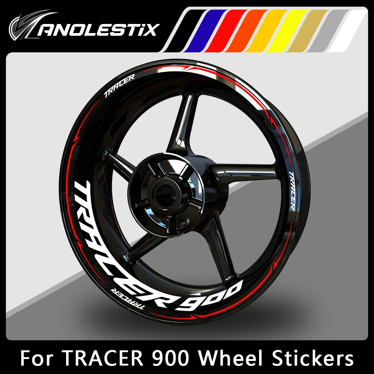 

AnoleStix Reflective Motorcycle Wheel Sticker Hub Decal Rim Stripe Tape For YAMAHA TRACER900 TRACER900GT