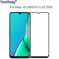 2PCS Glass For OPPO A9 2020 Full Glue Phone Screen Protector Glass For OPPO A9 2020 Film For OPPO A9 2020 Glass 6.5\