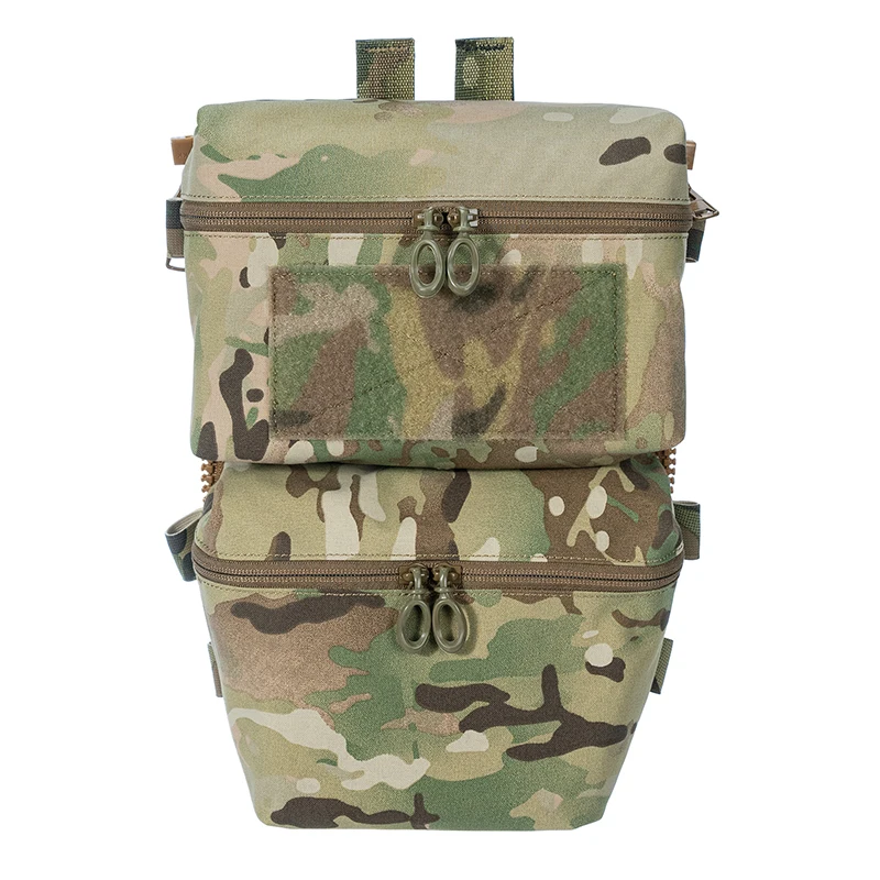 

FCPC Double Pocket Zipper Tactical Vest Backboard Bag Ferro Pharaoh Style Militar Airsoft Hunting Multi Purpose Expansion Bag