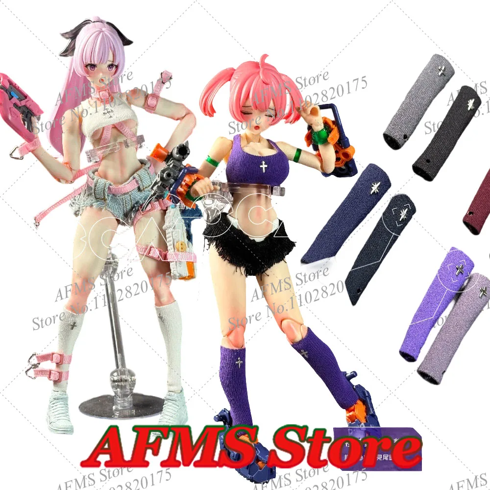 Mobile-Anzug-Handschuhe für Mädchen im Maßstab 1:12, Armstulpen, Beinwärmer für 6 Zoll große Bjd Ob11 Romankey Frauen-Soldaten-Actionfiguren-Puppen