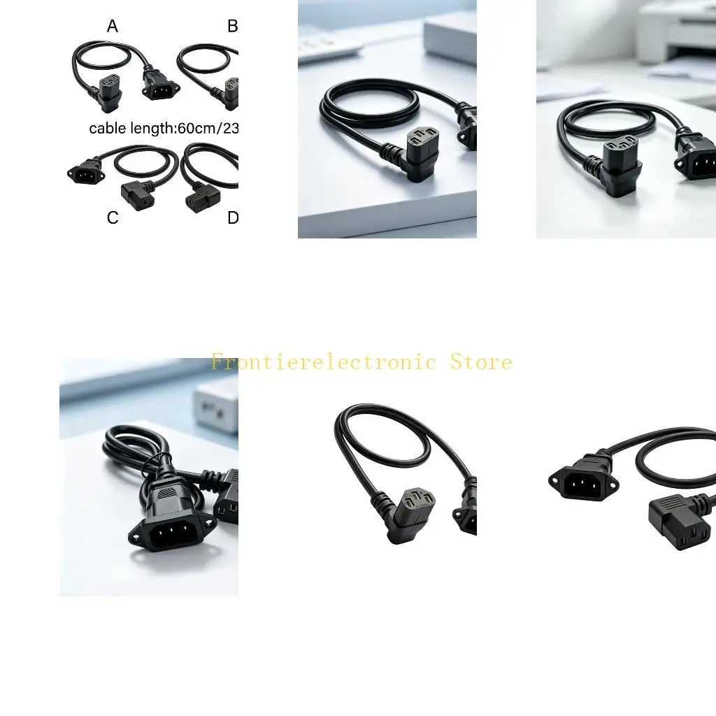 G8DB Cabinet Wiring Power Cord, C14 to C13 Panel Mount Inlet, Outlet, 60 Extension Cable for Server Gear