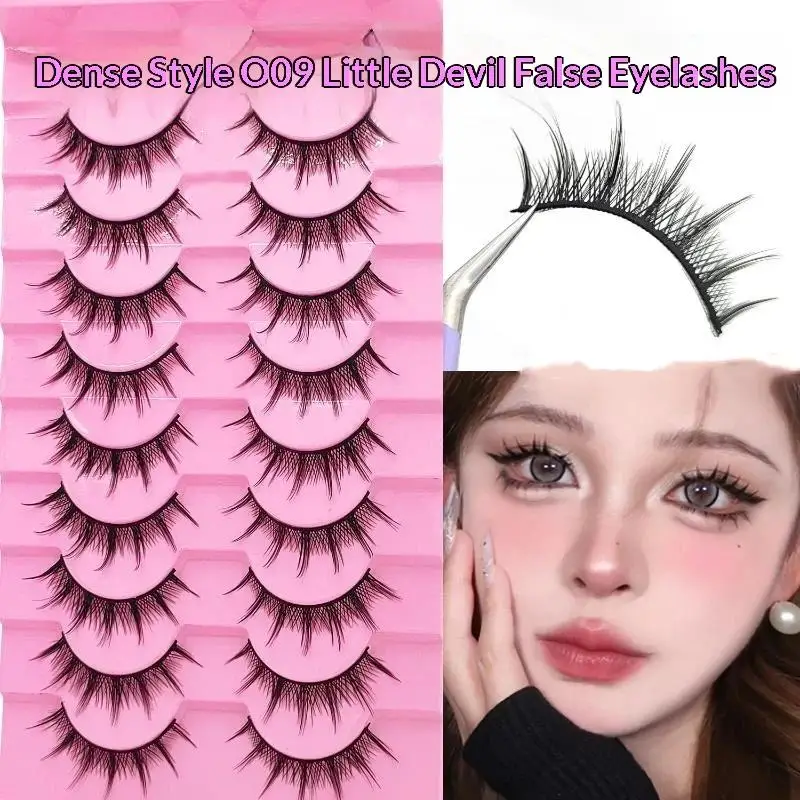 Hoyytu 5 Pairs Soft Light False Eyelashes Natural Wispy Manga Lashes for Beginner Friendly Daily Makeup