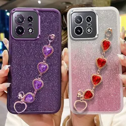 Edge50PRO Case Luxury with Bracelet Glitter Shockproof Cover For Motorola Edge 50 ultra NEO Fushion pro G85 G35 G84 Case Cute