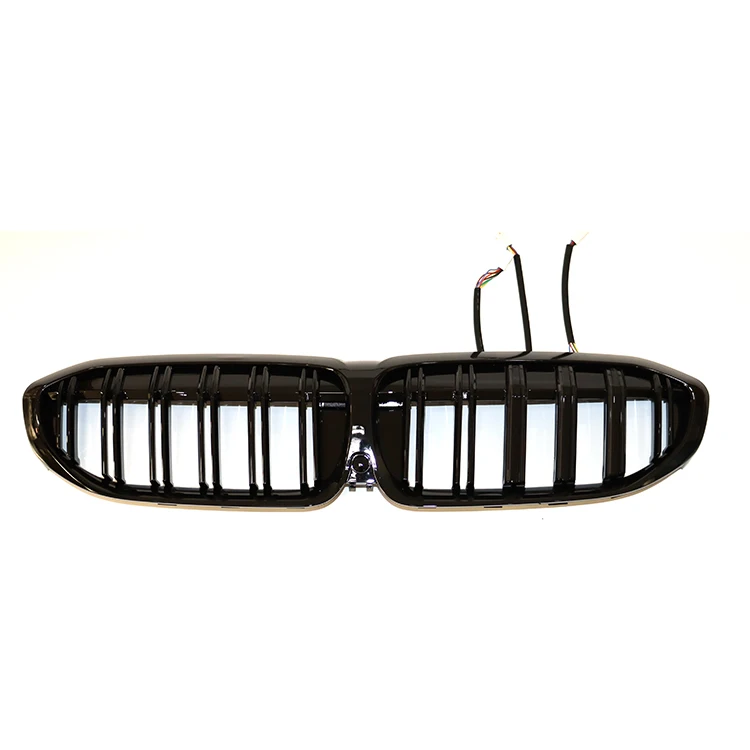 Hot selling  LED car front grills Gloss Black Doule Slat grille Car grill for  G20 3 Series custom