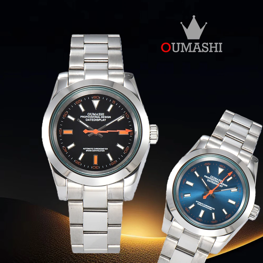 

oumashi 39MM Watch for men NH35 Automatic Mechanical Watch Luxury Sapphire Glass Stainless Steel NH35 Movement Waterproof watch