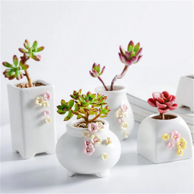 

Ceramic Planter Mini Flower Containers Hole for Succulents or Cactus -Large/Small