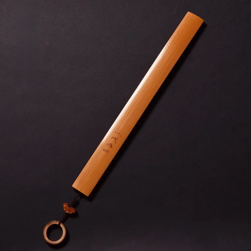 Extra-fine grinding old jade bamboo ruler, bamboo carving hand handle piece, study room clear tea play ornament