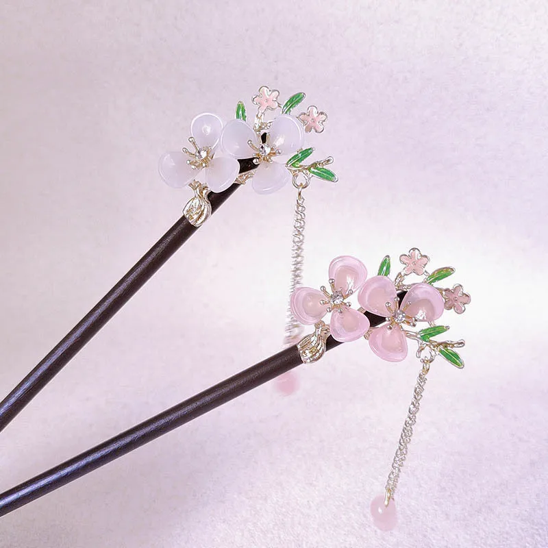 

Деревянные заколки для волос с цветочной кисточкой в древнем стиле, новые прогулочные заколки в китайском стиле, спиральные заколки, аксессуары для головных уборов