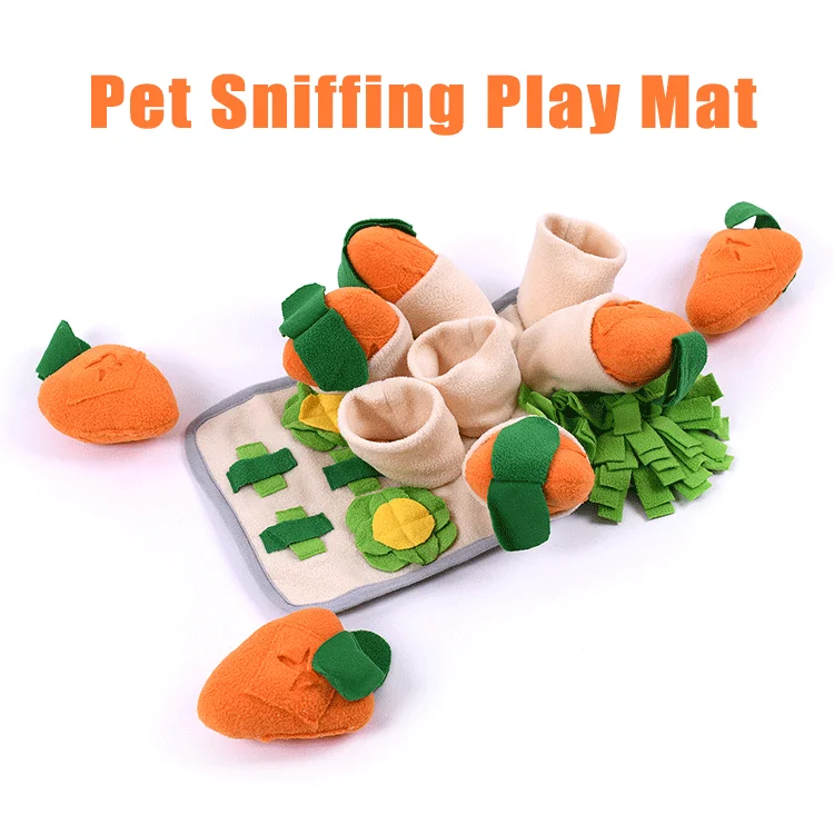 7 Carrots Pulling Pet Sniffing Mat Rabbit Cat Dog Slow Food Mat Pet Training Mat Anti-tampering Home Decompression Brain Toys