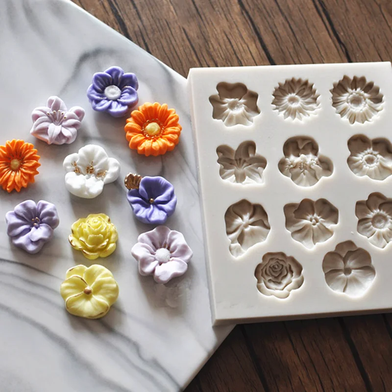 DIY Pansies Flower Silicone mold fondant mold cake decorating tools chocolate gumpaste mold FM1337