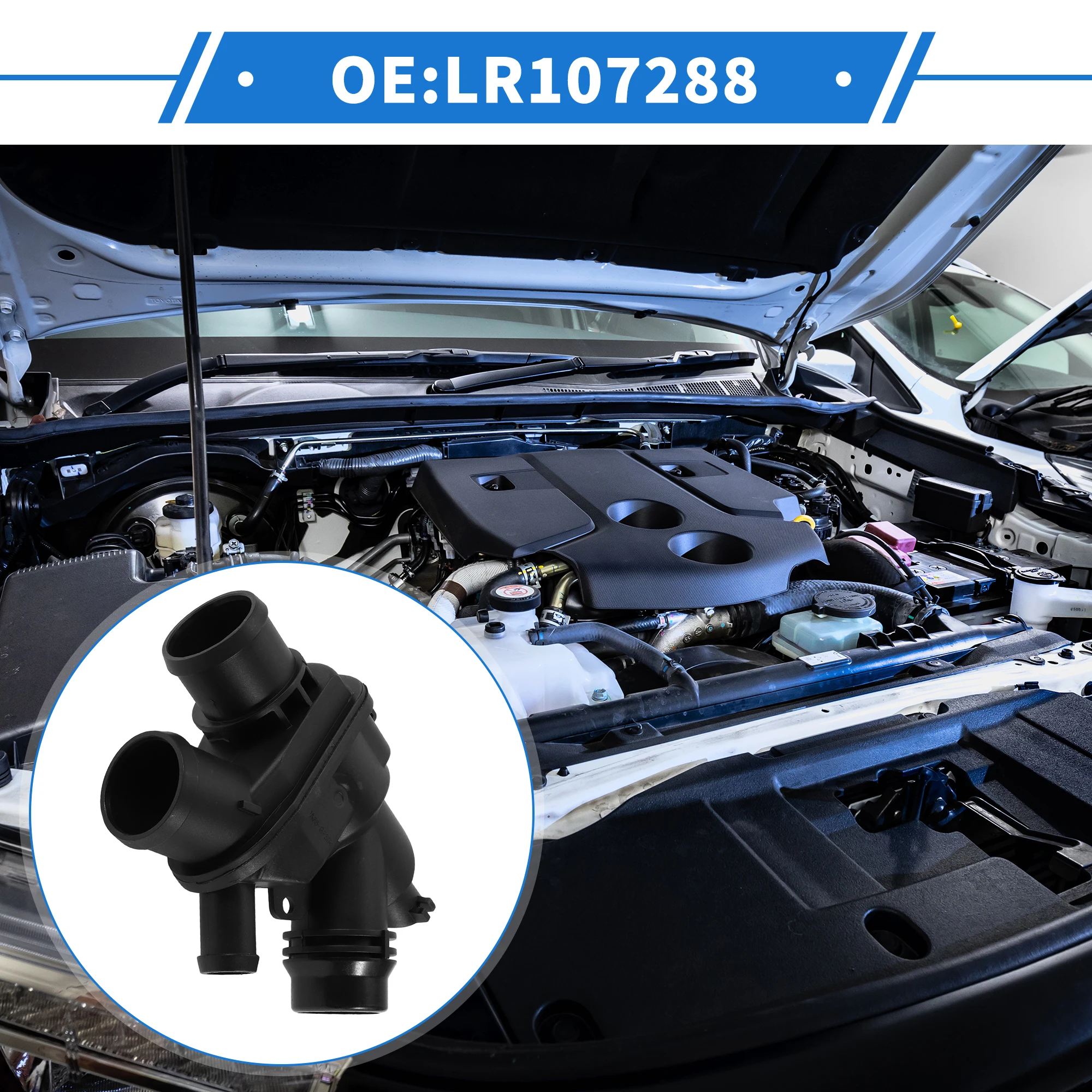 X Autohaux No.LR107288 Thermostat Housing Assembly with Sensor for Land Rover LR4 Discovery