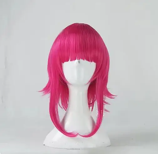 Peruca Cosplay reta verde, cabelo sintético, perucas traje, comprimento médio, resistente ao calor