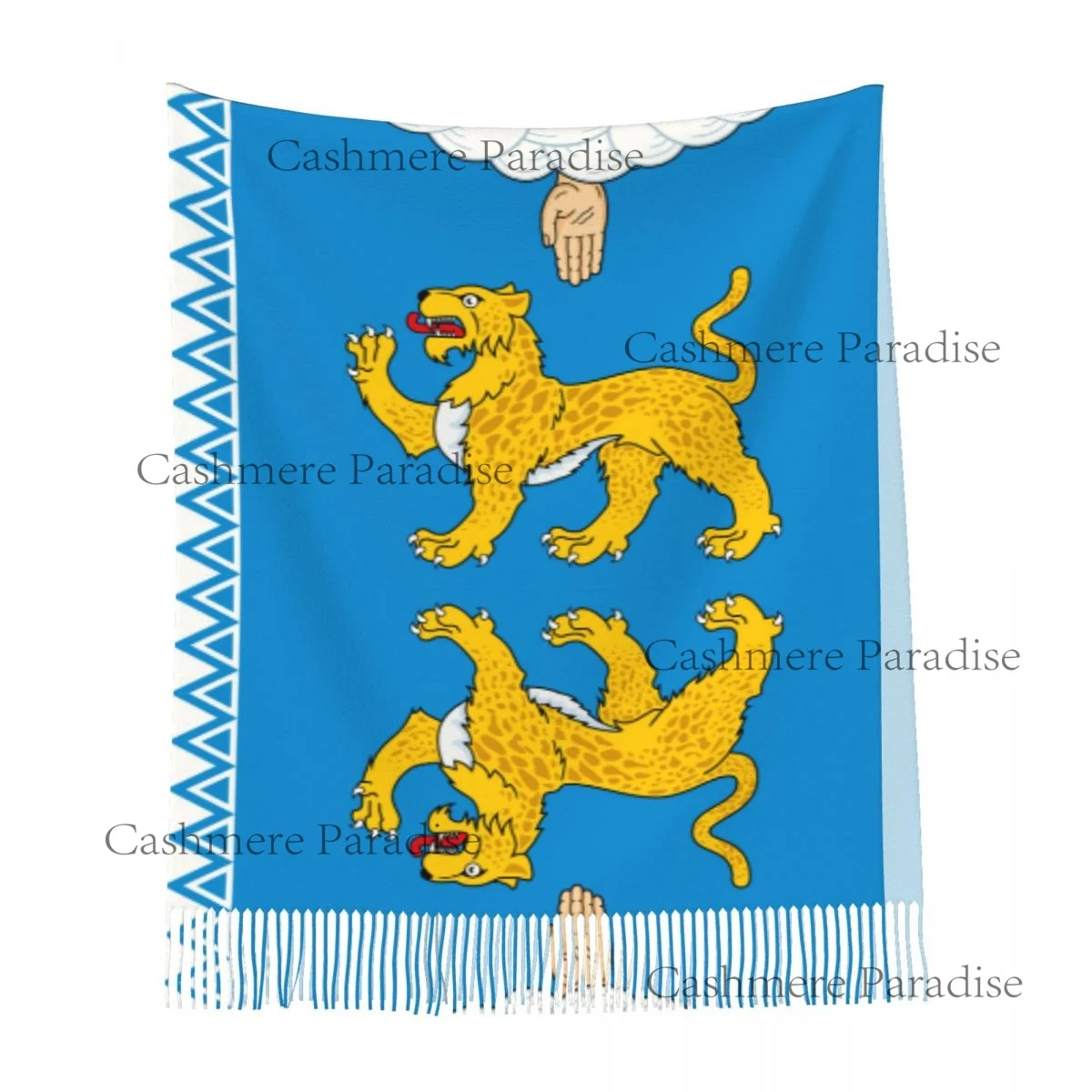 شال الباشمينا للسيدات بعلم Pskov Oblast يلتف وشاحًا طويلًا وكبيرًا #5