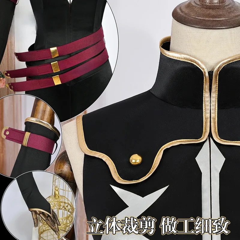 

CyCode Geass Queen CC Cosplay Costume Halloween Carnival Witch Black Uniforms Women Battle Suit for Cos Events