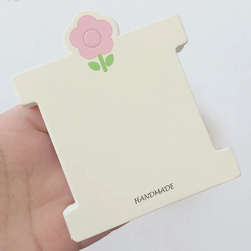 50Pcs Pink Flower Display Cards For Hair Cord Hairpin Handmade DIY Jewelry Cardboard Package Hair Clips White Craft Hang Tag Car