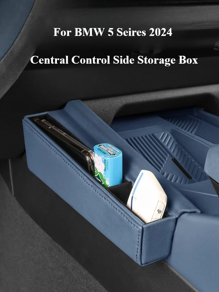 

Центральная консоль для BMW 5 серии i5 2024 G60, коробка для хранения, кожаный центральный боковой органайзер, лоток, держатель, автомобильные аксессуары