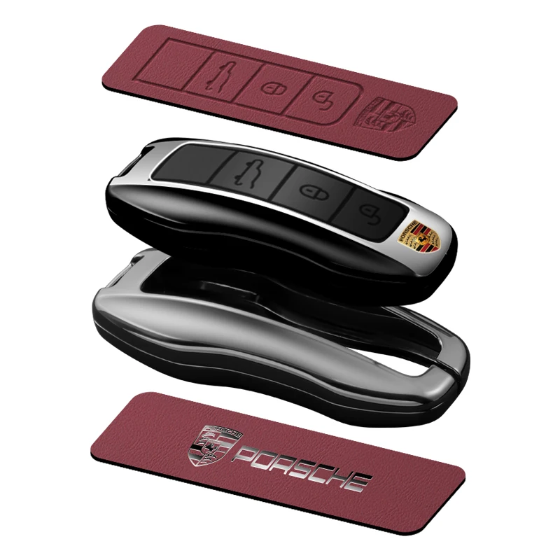 Modne etui na kluczyk samochodowy do Porsche Panamera Spyder Carrera Macan Cayman Cayenne 911 970 981 991 Brelok do kluczy Akcesorium