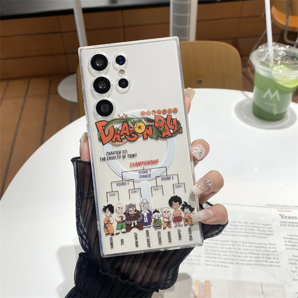 Anime Dragon Ball infanzia Goku Custodia magnetica per Samsung Galaxy S25 edge S24 Ultra S23 S22 Plus A35 A36 A55 A56 Cover morbida