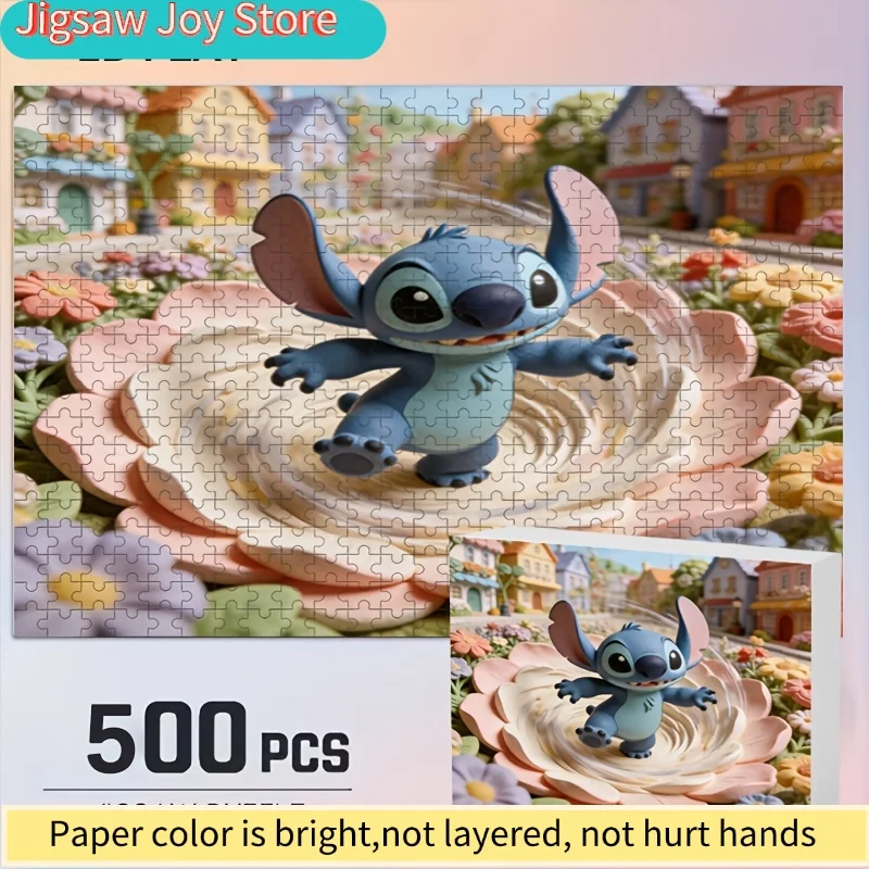 

2D Flat, Disney Disney Stitch & Mickey Mouse Puzzle Suitable for Adults - Challenging Brain Teaser with Iconic Characters, Nos