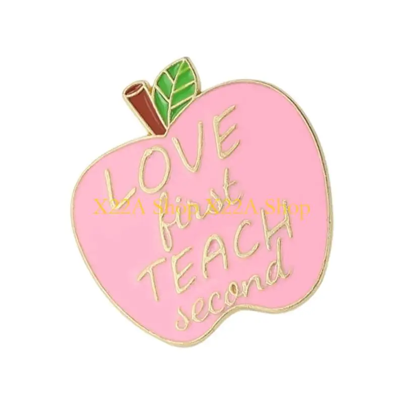 Unique Teacher Appreciation Brooch Fruit Symbol Pin Zinc Alloy Graduation Gift Brooch Jewelry Sturdy and Meaningful Gift