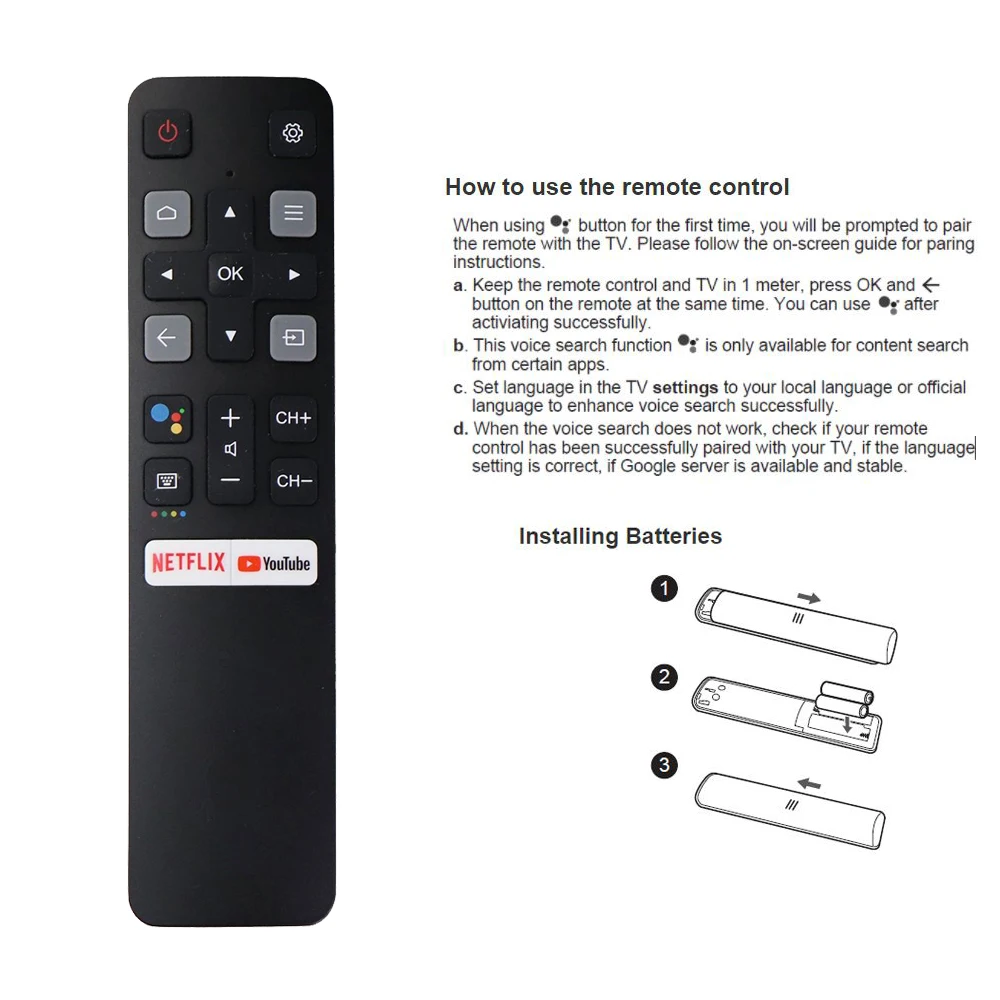 New Original Voice Remote Control RC802V FNR1 / RC802V FUR6 For TCL Android Smart TV 49P30FS 65P8S 55C715 49S6800 43P615