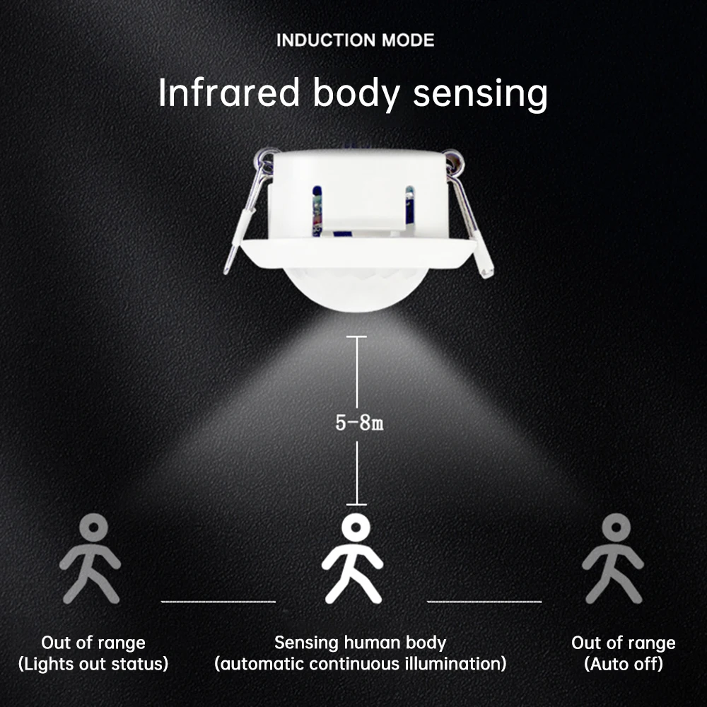 Rilevatore a infrarossi PIR integrato a LED AC 220V interruttore sensore di movimento a infrarossi IR per la regolazione dell\'induzione