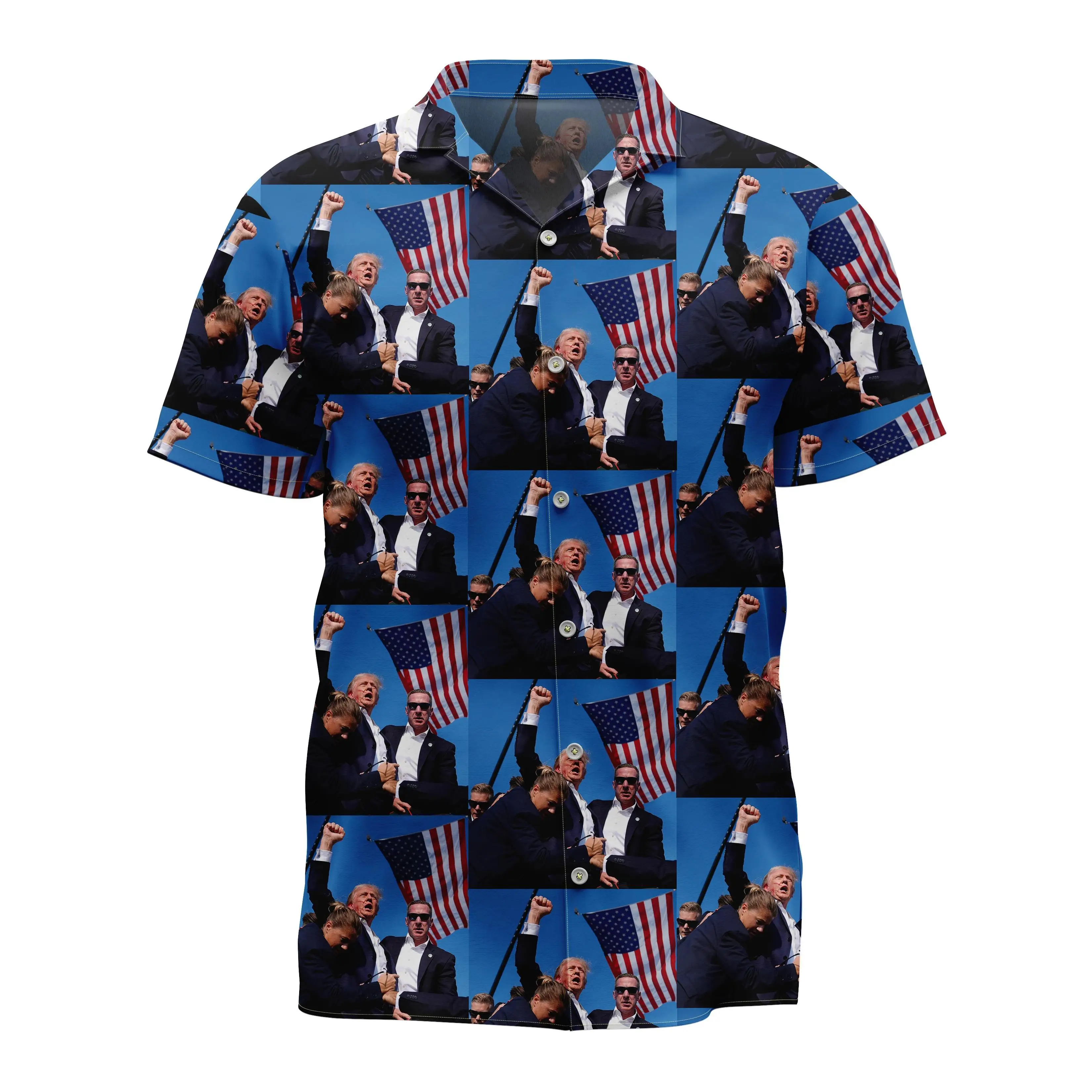 Jumeast Trump Shirt Short Sleeve Hawaiian Shirt Donald Trump Supporter 2024 Graphics Polyester Aloha Shirts Tropical Man Clothes