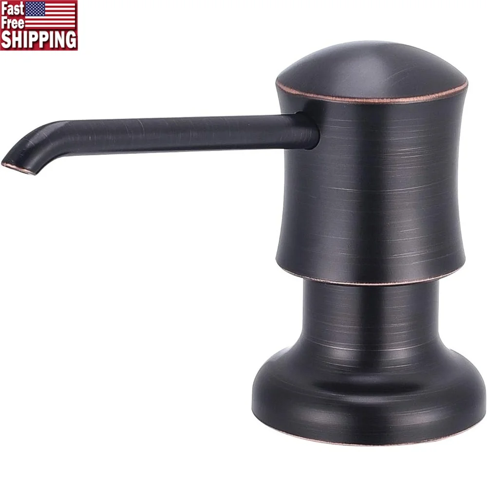 

Встроенный кухонный дозатор мыла, натертая маслом бронза, 12 унций, дозатор жидкого мыла, лосьона, простая установка, антикоррозийная столешница